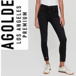 Agolde Temple Black Sophie High-Waisted Ankle Jean Size 28